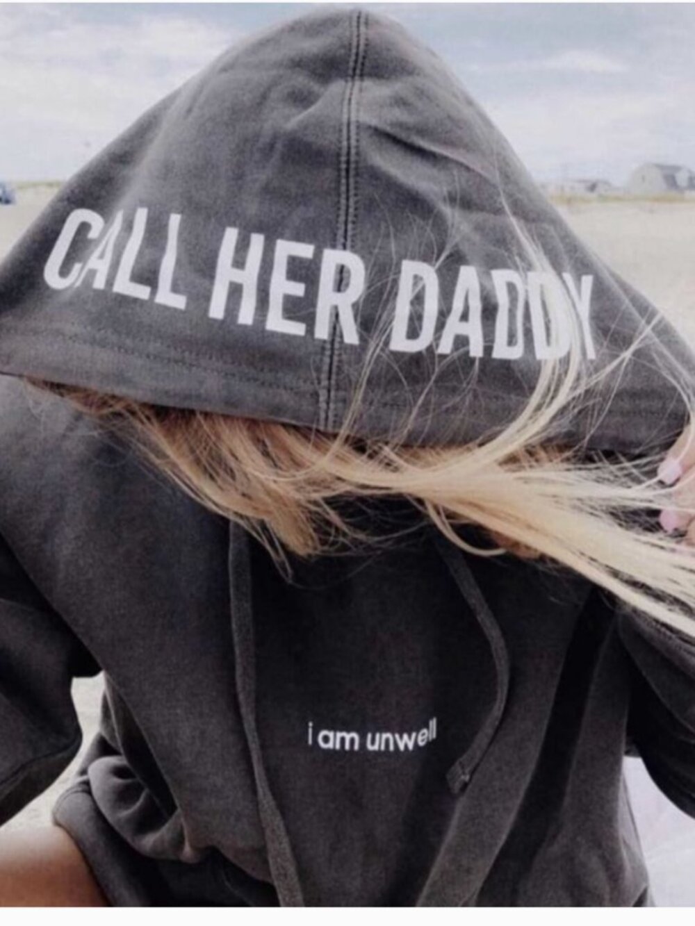 Call Her Daddy Vintage Grey Barstool Hoodie “I Am Unwell”